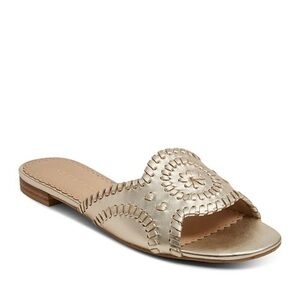 New! Jack Rogers Thompson Slides Gold‎ Sandals